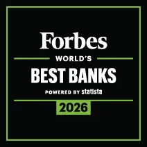 Statista and Forbes logo for World's Best Banks 2026 ranking.